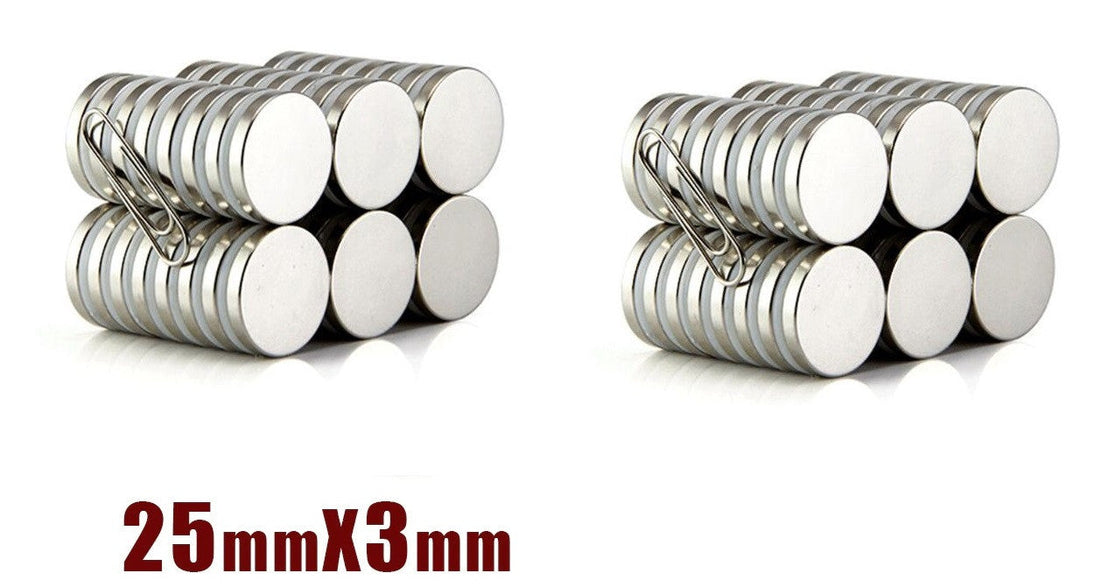 100 aimants 25x3mm N35 porte lumiere shabbat pour couper eclairage led frigo refrigerateur congelateur ECLATS DESTOCKAGE