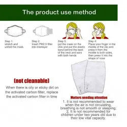 1 filtre protection DTT885 5 couches remplaçables PM2.5 charbon actif Anti-brume pour masques bouche lavable destockage - ECLATS DESTOCKAGE