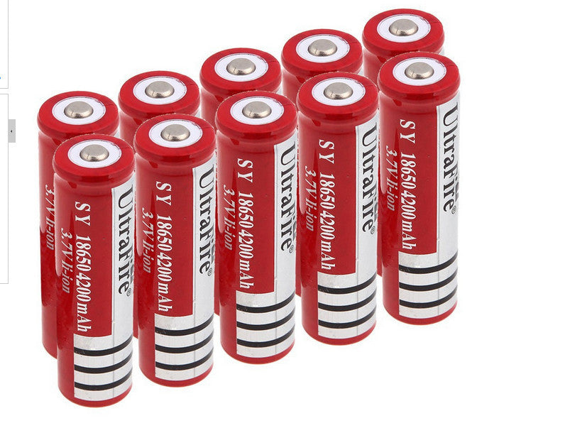 10 accumulateur rechargeable ultrafire 3.7v 18650 4200mah  3a li-ion pour lampe torche tled3wz - ECLATS DESTOCKAGE