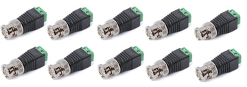 10 Adaptateur Coaxial Balun Vidéo Connecteur BNC Mâle CCTV Caméra BNC-16 - ECLATS DESTOCKAGE