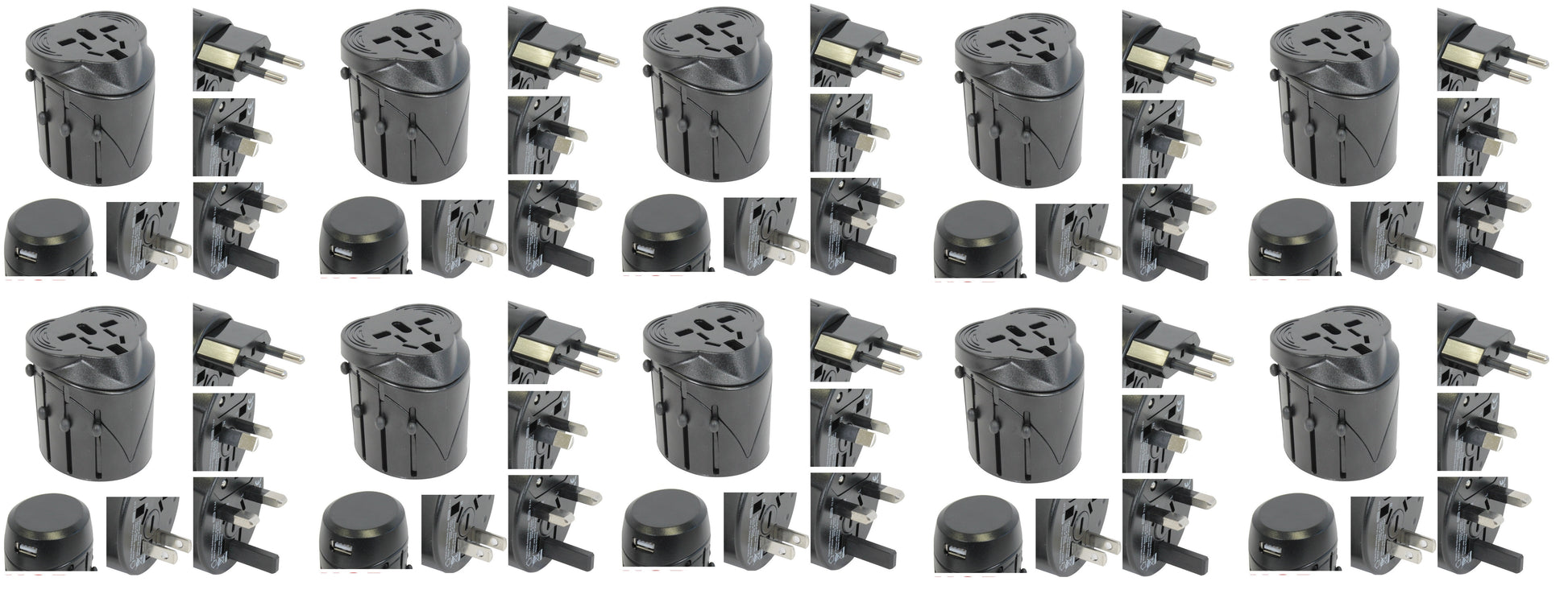 10 Adaptateurs blanc prise electrique secteur voyage us vers fiche euro chine japon canada - ECLATS DESTOCKAGE