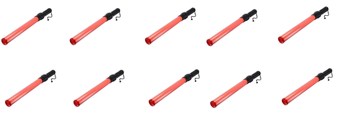 10 Batons lumineux rouge led signalisation police armee circulation voiture gendarmerie avion - ECLATS DESTOCKAGE