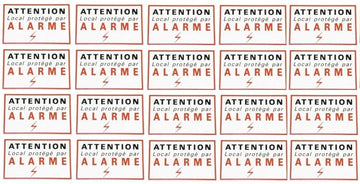 20 etiquettes signalisation adhesive sticker alarme securite autocolant dissuasive protection ECLATS DESTOCKAGE