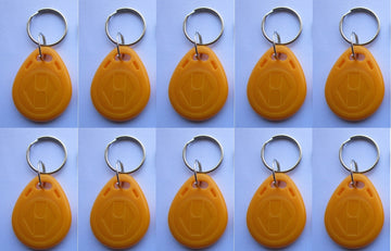 10 pcs tag cle badge clef em4305 em4100 em4102 RFID 125KHz enregistrable jaune ECLATS DESTOCKAGE