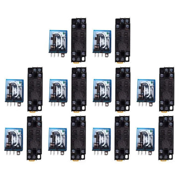 10 Relais electrique 12v 10a 12vcc vr10hd122c bobine 160 ohms 2 inverseurs com/no/nc 220vca + support ptf08a ECLATS DESTOCKAGE