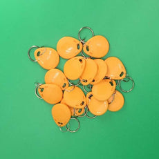 10 Tag 13.56mhz jaune rfid ic iso14443A s50 clef porte cle etanche Anti-corrosion mifare nfc 1K