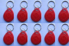 10 Tag 13.56mhz rouge rfid ic iso14443A s50 clef porte cle etanche Anti-corrosion mifare nfc 1K