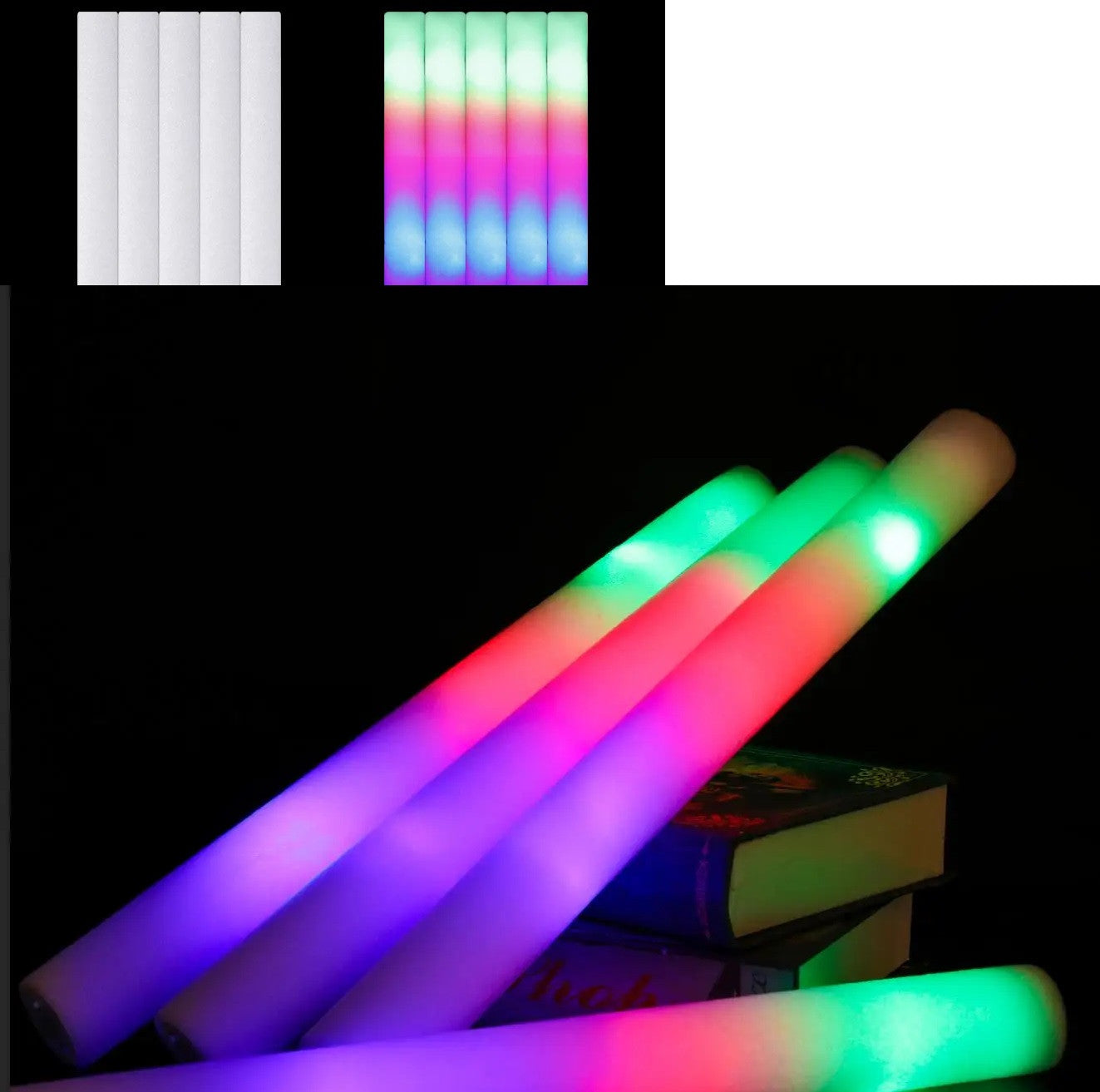 250 Baton Lumineux LED Colorés RVB Tube Lumière 40cm clignotant Anniversaire fete mariage noel ECLATS DESTOCKAGE