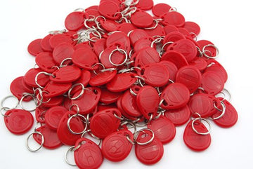 100 pcs tag cle badge clef em4305 em4100 em4102 RFID 125KHz enregistrable rouge ECLATS DESTOCKAGE
