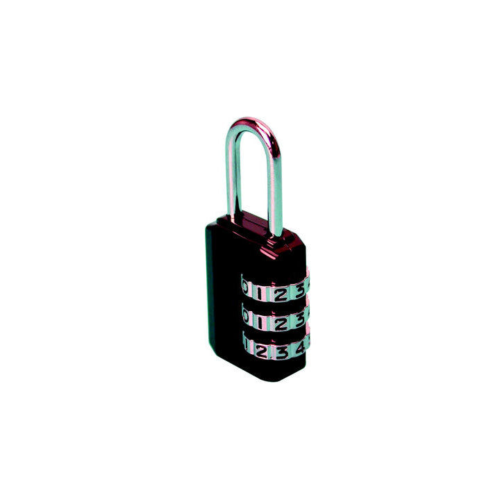 Cadenas antivol combinaison code numero 3 chiffres 25mm fermeture ouverture securisee 080749 ECLATS DESTOCKAGE