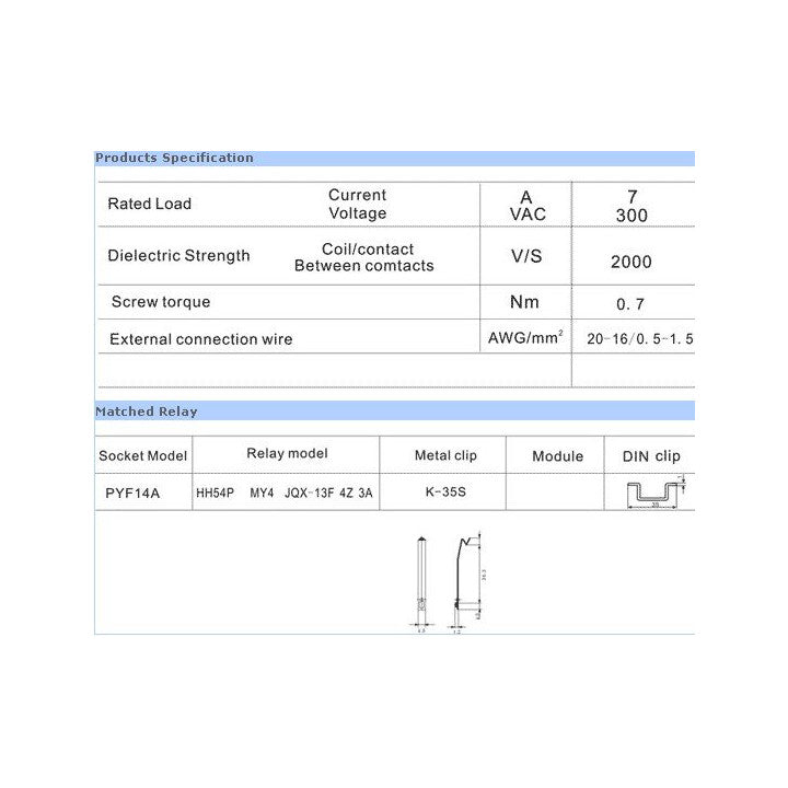 Support relais pyf14a omron 14 pins hha54p my4 jqx-13f 4z 3a 300v 7a ECLATS DESTOCKAGE