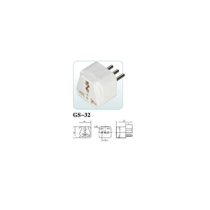 Adaptateur secteur voyage fiche electrique italie uruguay vers prise europe 10a 250v convertisseur ECLATS DESTOCKAGE