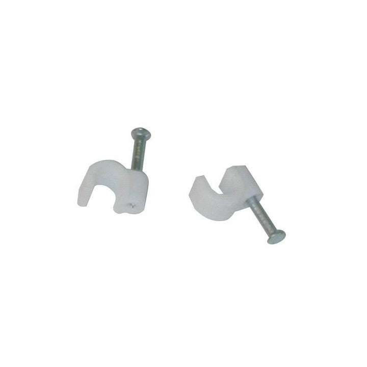Cavalier diamètre 5 blanc (boite 100 pcs) attache cable fixation accessoires fixation cav5b ECLATS DESTOCKAGE