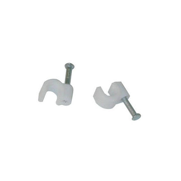 Cavalier diamètre 5 blanc (boite 100 pcs) attache cable fixation accessoires fixation cav5b ECLATS DESTOCKAGE