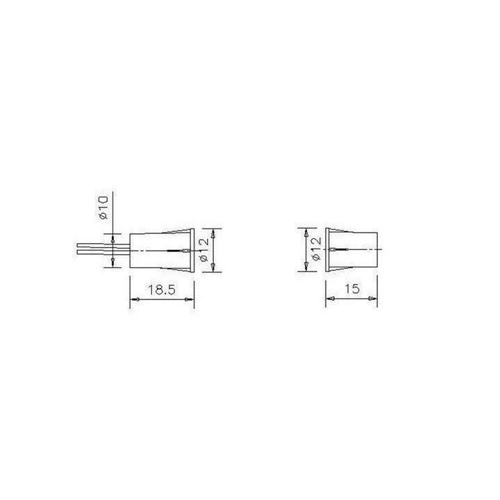 Contact encastre nf encastrable 2 fils 9mm 10mm blanc detecteur ouverture capteur magnetique alarme ECLATS DESTOCKAGE