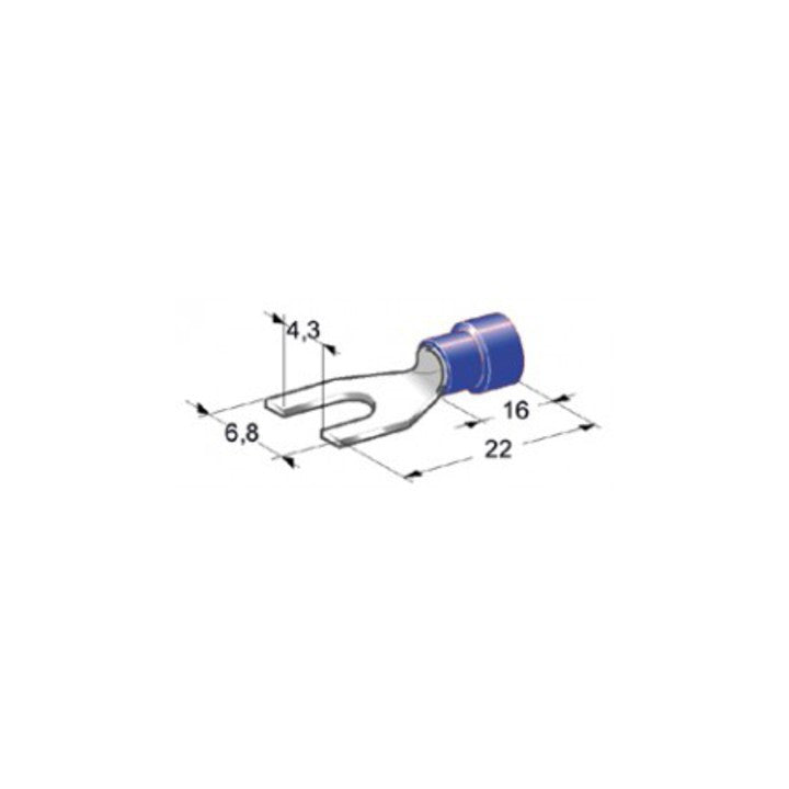 Lot de 10 cosses a fourches 4 mm bleu coif2543vg-b ECLATS DESTOCKAGE