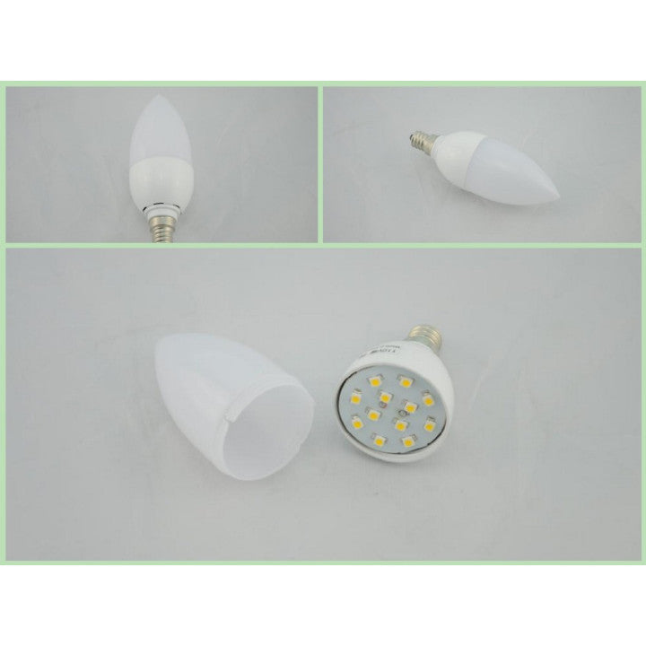 Ampoule flamme bougie e14 2w 3w 12 led 110v 220v 200lm eclairage basse conso economie energie ECLATS DESTOCKAGE