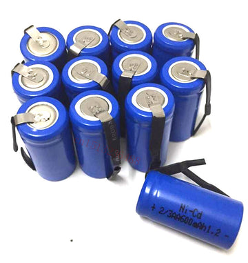 12 Batterie rechargeable 2/3AA Ni-Cd 600mAh 1.2v Classe énergétique A++ Nickel-Cadmium - ECLATS DESTOCKAGE