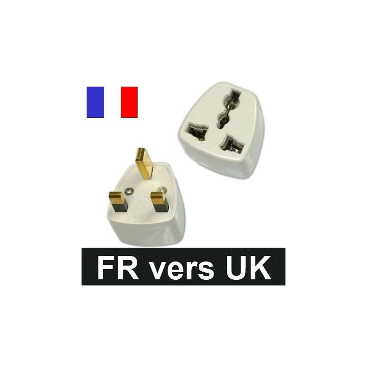 Adaptateur secteur gb voyage uk prise electrique europeenne vers fiche anglaise grande bretagne ECLATS DESTOCKAGE