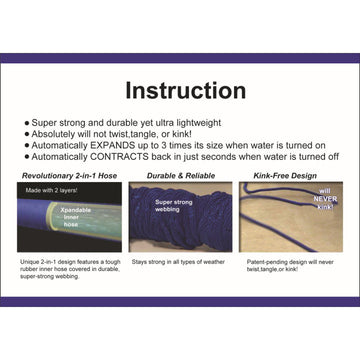 Tuyau arrosage extensible 8m xhose adaptateur rapide euro rétractable étirable 7.5m boyau 25ft ECLATS DESTOCKAGE