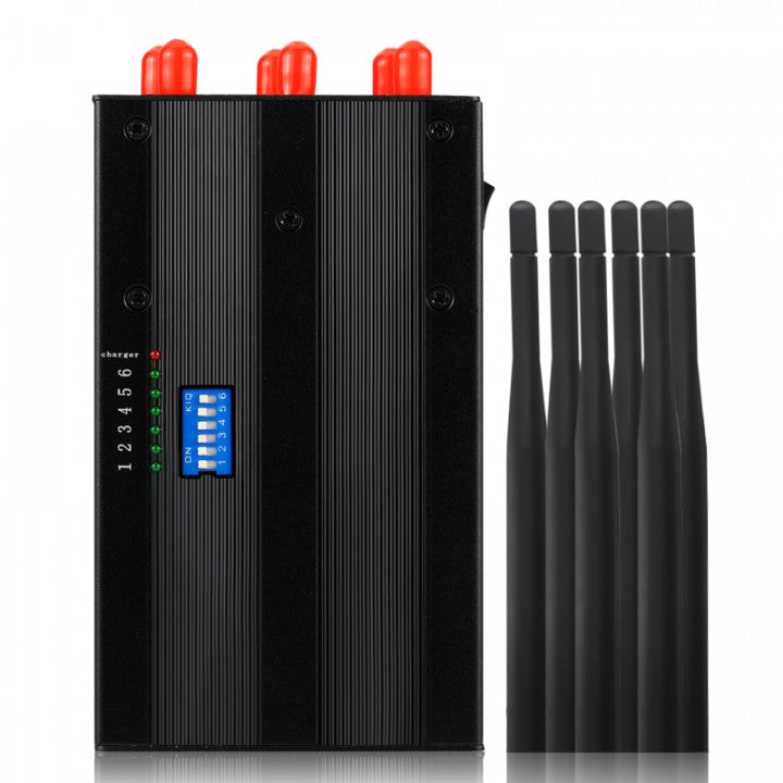 Brouilleur onde gsm portable 6 antennes bloqueur 2G 3G 4G WiFi 2400MHz gps 1500MHz 1600MHz dcs/1800MHz phs/1900MHz ECLATS DESTOCKAGE