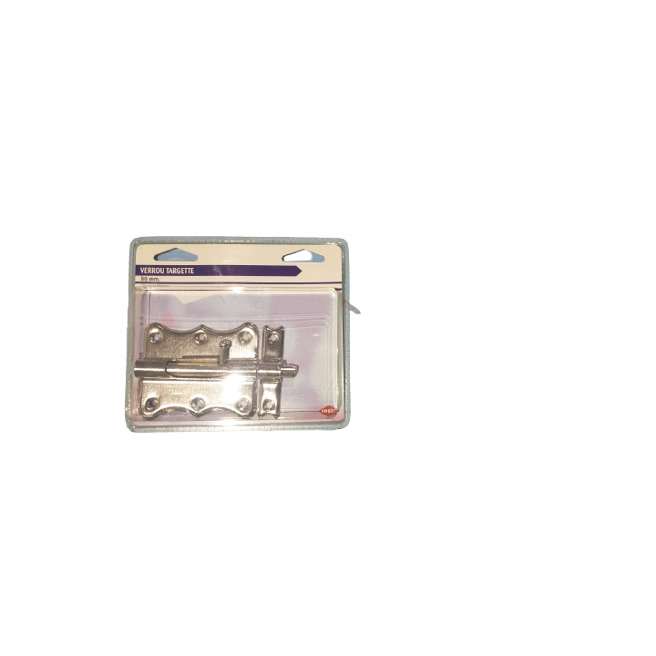 Verrou targette acier 80mm fermeture porte placard 85519 utilitaire à pêne rond métal ECLATS DESTOCKAGE