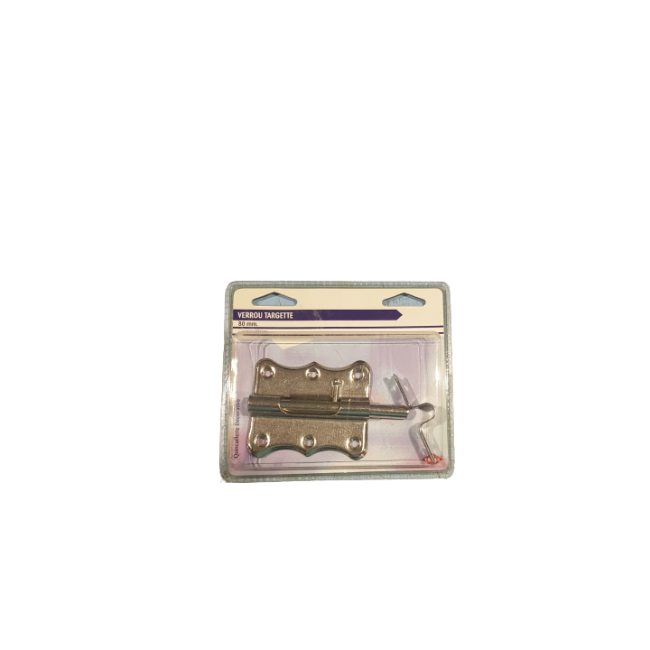 Verrou targette acier 80mm fermeture porte placard 85519 utilitaire à pêne rond métal ECLATS DESTOCKAGE