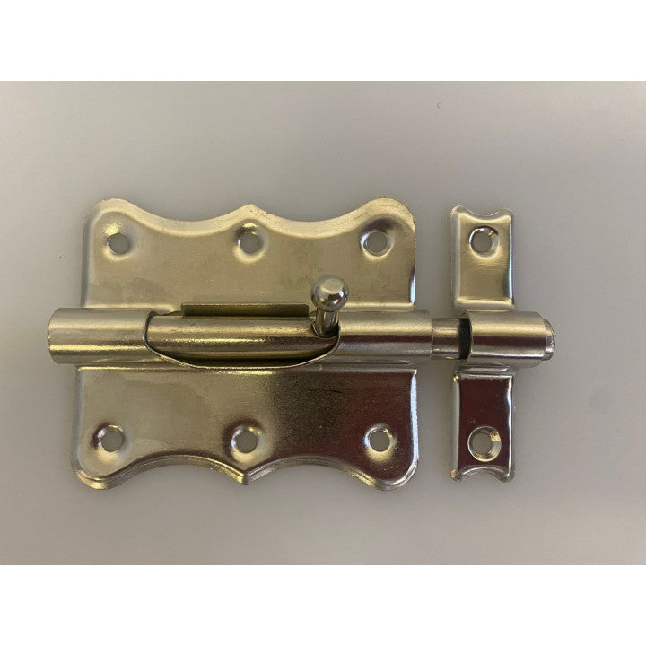 Verrou targette acier 80mm fermeture porte placard 85519 utilitaire à pêne rond métal ECLATS DESTOCKAGE