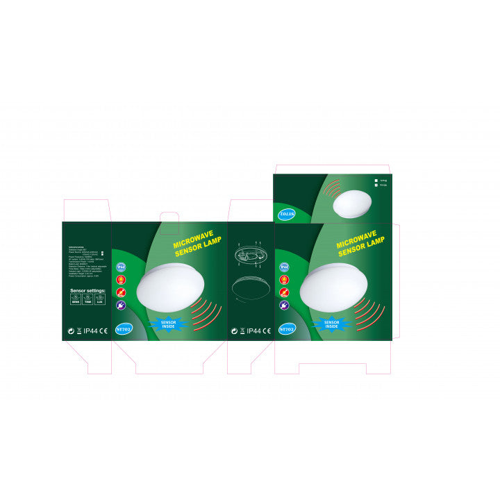 Eclairage avec radar detecteur mouvement mural ou plafond 220v e27 hyperfrequence st702 - ECLATS DESTOCKAGE