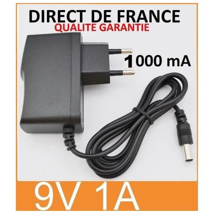 Alimentation secteur ac dc 110v 220v vers 9v 1a compatible 0.3a 0.5a 0.7a 0.8a 0.9a 5.5x 2.1mm alim ECLATS DESTOCKAGE