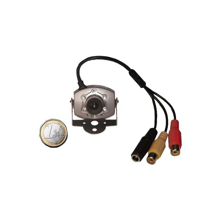 Camera noir blanc 9v 10v 11v 12v 1/4 objectif video 3,6mm audio led infrarouge nocturne discrete ECLATS DESTOCKAGE