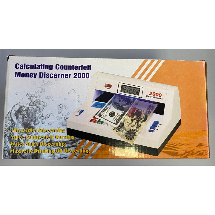 Detecteur uv sonore faux billets banque calculatrice detection dp-2000 ECLATS DESTOCKAGE