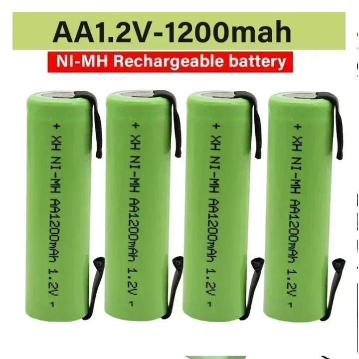 Batterie rechargeable 1200mah 2A 1.2v lr06 cosse aa am3 lr6 ni-mh avec patte pour rasoir brosse dent ECLATS DESTOCKAGE