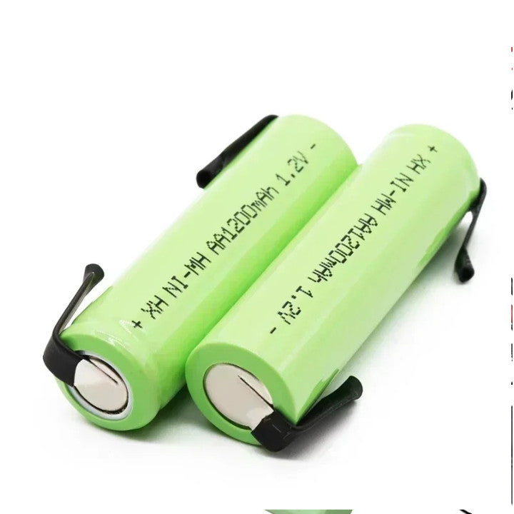 Batterie rechargeable 1200mah 2A 1.2v lr06 cosse aa am3 lr6 ni-mh avec patte pour rasoir brosse dent ECLATS DESTOCKAGE