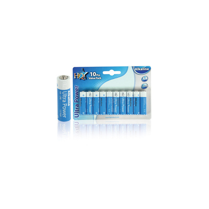 Lot de 10 piles alcalines aa 1.5 v type lr6 (10 pcs lr06 1bl) hq-alk-aa-02 - ECLATS DESTOCKAGE