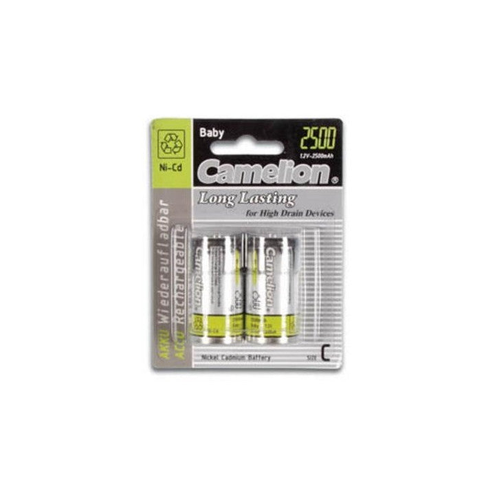 Batterie rechargeable 1.2v 2.5a cadmium nickel r14c les 2 piles nr14c lr14 mn1400 accu ECLATS DESTOCKAGE