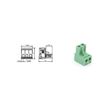 Bornier femelle embrochable 2 poles pas 5.08mm tenf02 pour câbles: 12awg ECLATS DESTOCKAGE