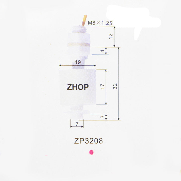 Capteur interrupteur niveau eau etanche ZP3508 detecteur anti debordement 8mm M8*35mm flotteur liquide cuve reservoir ECLATS DESTOCKAGE
