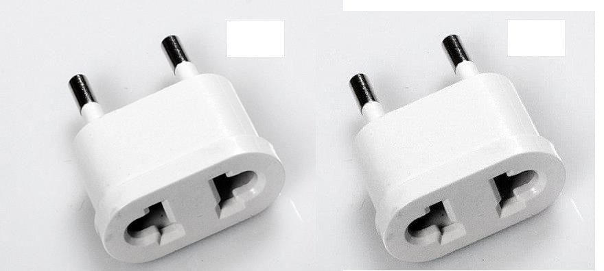 2 Adaptateur blanc prise electrique secteur voyage us vers fiche euro chine japon canada - ECLATS DESTOCKAGE