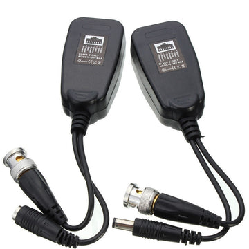2 Adaptateur BNC Mâle Coaxial Balun avec alim vidéo CCTV Caméra bornier à 2 broches - ECLATS DESTOCKAGE