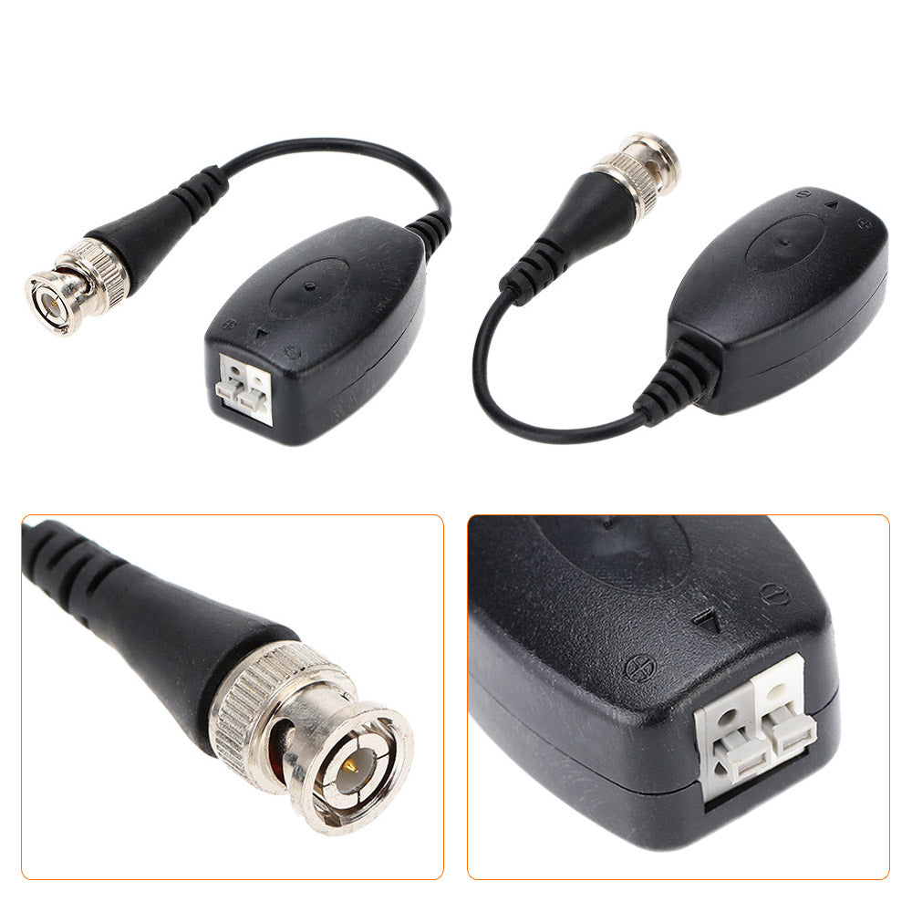 2 Adaptateur BNC Mâle Coaxial Balun Vidéo Connecteur CCTV Caméra bornier à 2 broches NV-205L - ECLATS DESTOCKAGE