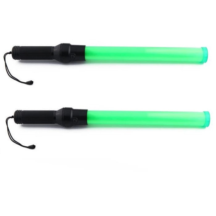 2 Baton police signalisation vert lumineux route circulation automobile ECLATS DESTOCKAGE