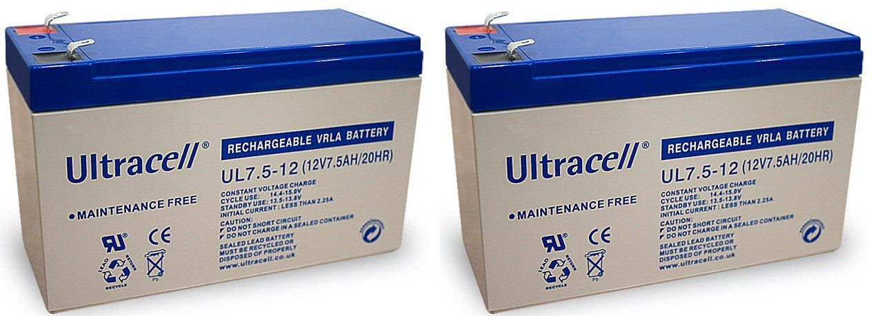 2 Batterie accumulateur 12v 7.5ah accu plomb 7ah 7.2ah rechargeable gel solaire etanche - ECLATS DESTOCKAGE