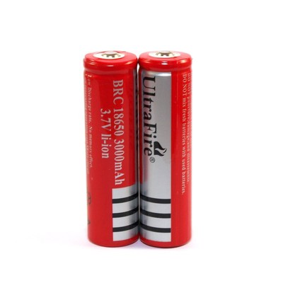 2 batteries rechargeable 18650 3.7v 3000mah 3a li-ion ultrafire pour lampe torche tled3wz - ECLATS DESTOCKAGE