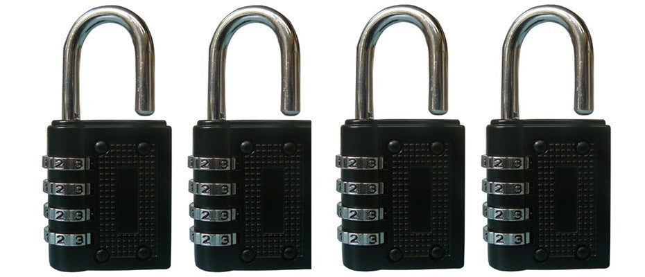 4 Cadenas combinaison 4 chiffres code numero antivols 43mm fermeture ouverture securisee ECLATS DESTOCKAGE