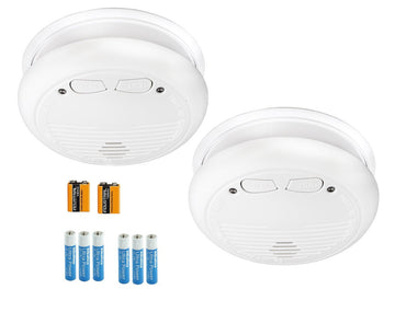 2 Detecteur sans fil en14604 + piles detection fumee incendie rf 433mhz alarme feu radio ECLATS DESTOCKAGE