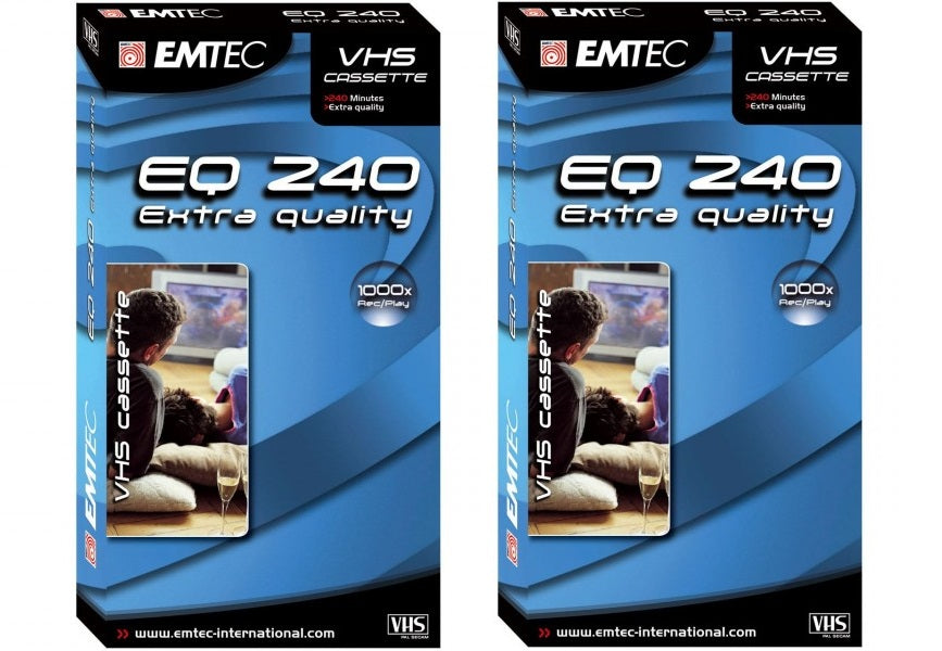 2 Emtec E240EQ Cassette video VHS 240 min 4 heures High Quality ECLATS DESTOCKAGE