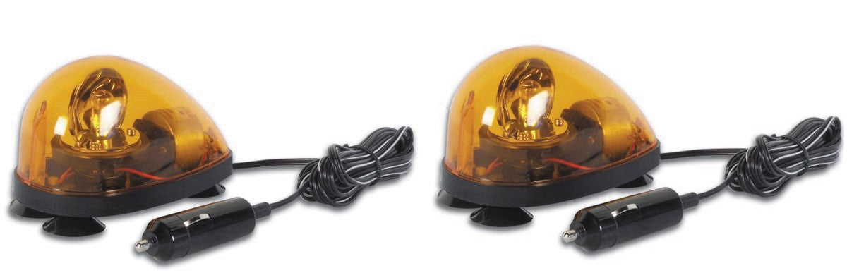 2 Gyrophares ventouse 12v girophare electrique rotatif v16 dgt eclairage orange feu tournant haa65a ECLATS DESTOCKAGE