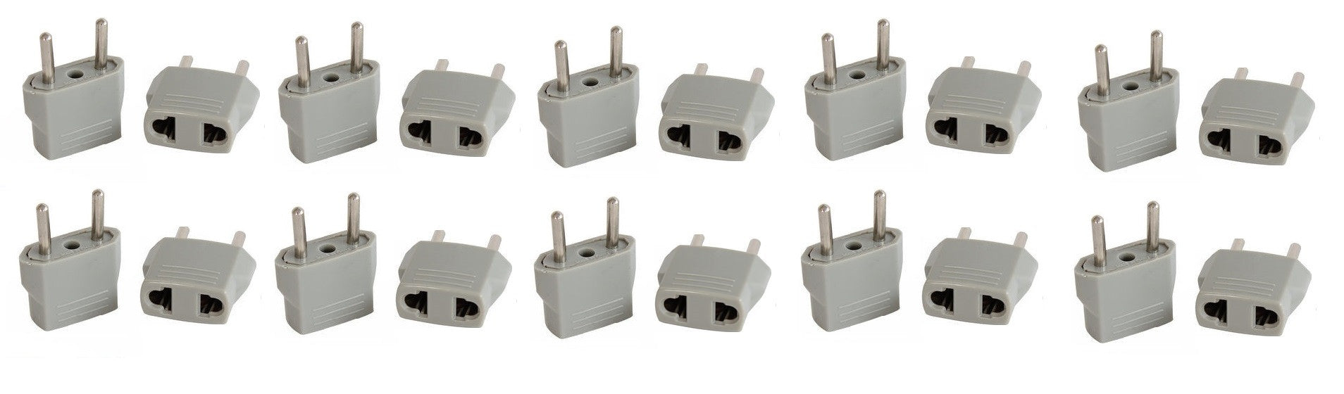 20 Adaptateur gris voyage prise electrique secteur us vers fiche euro chine japon canada - ECLATS DESTOCKAGE