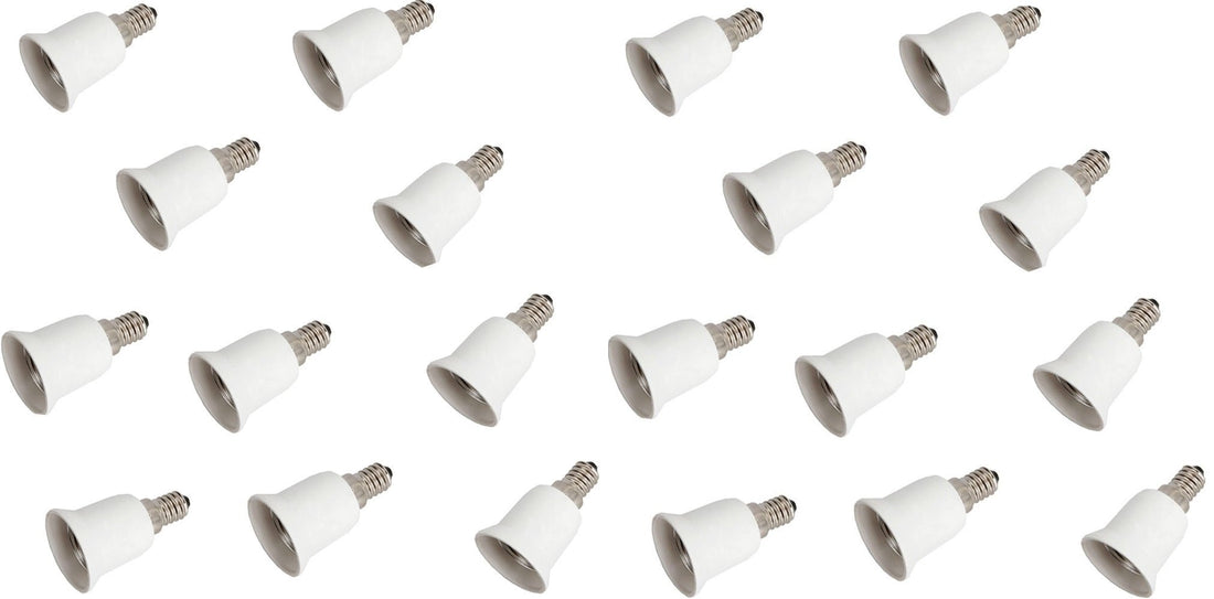 20 adaptateurs convertisseur e14 a e27 douille lampe ampoule led culot 12v 24v 48v 220v ECLATS DESTOCKAGE